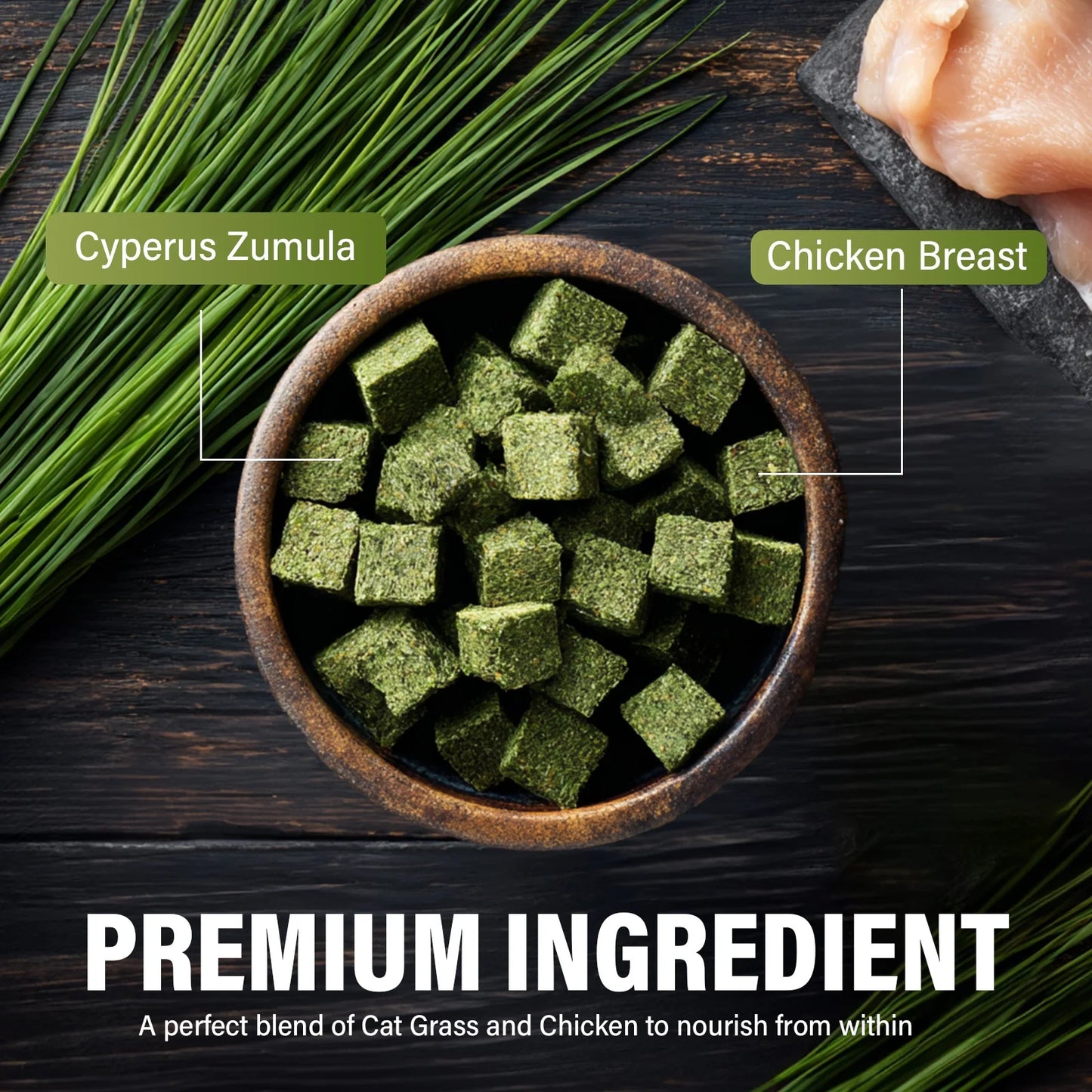 Delicious Cat Grass Treats for Healthy Teeth & Hairball Relief - Perfect Training Rewards!
