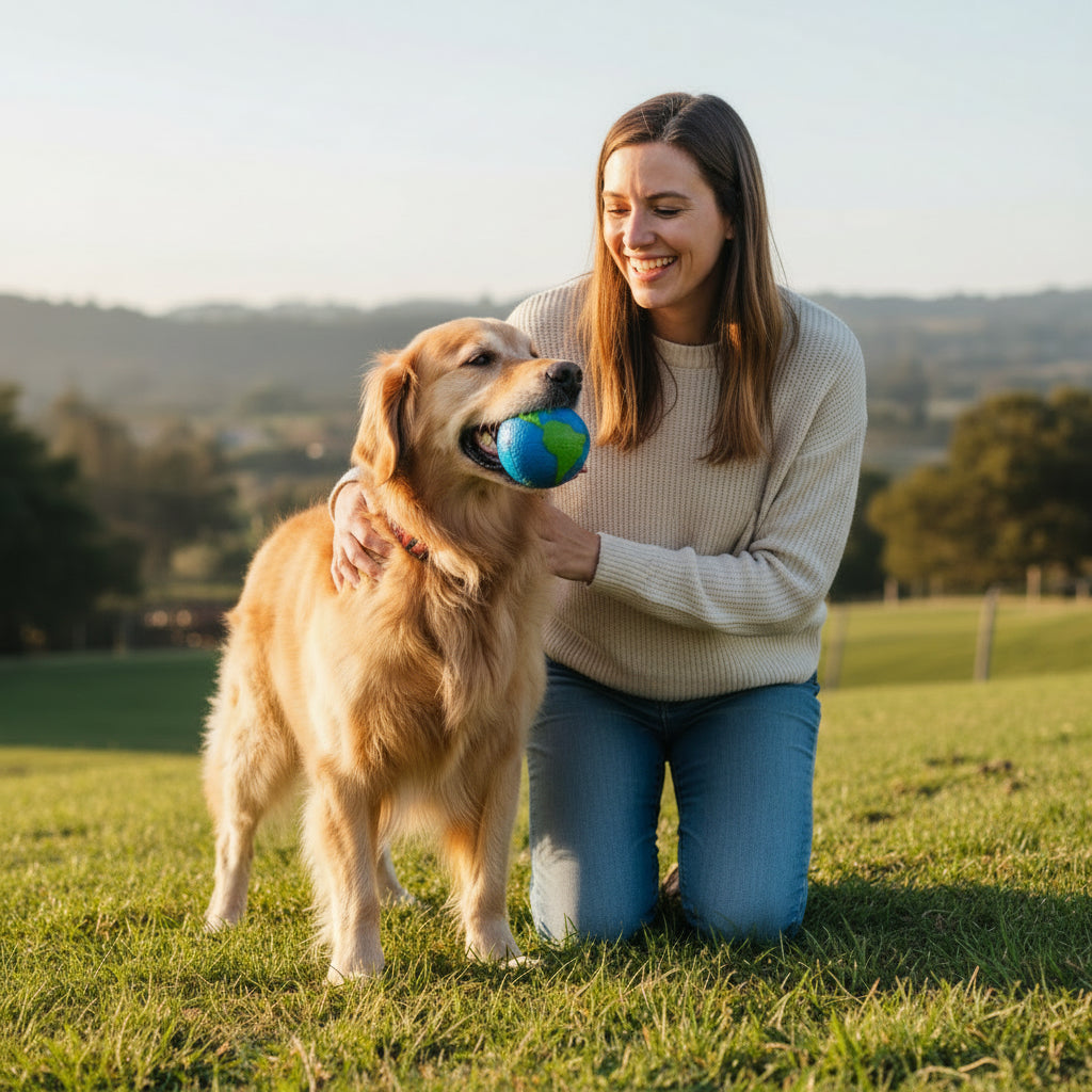 Outward Hound Orbee-Tuff Planet Ball - Blue/Green Treat-Dispensing Dog Toy for Small Dogs