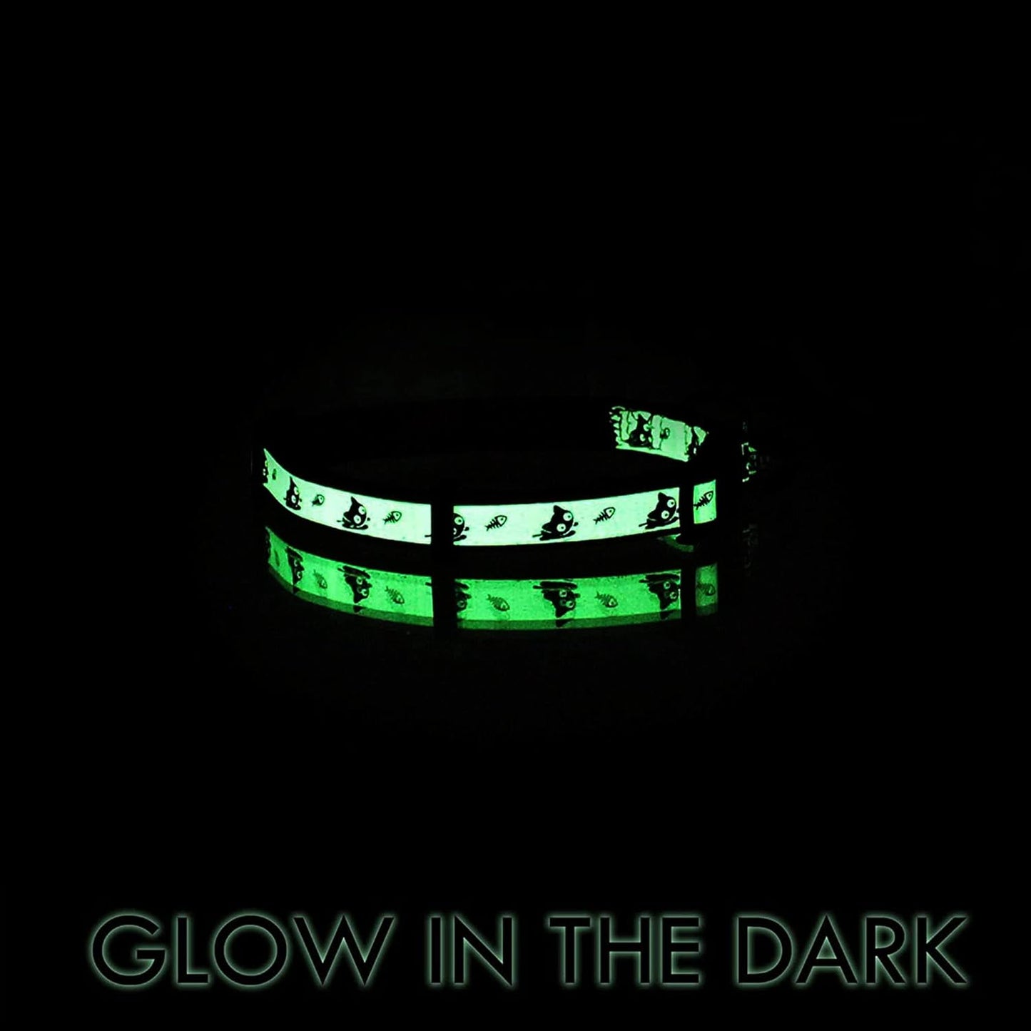 Illuminate Your Cat's Style: Adjustable Glow in the Dark Teal Collar with Breakaway Safety Buckle & Bell