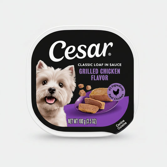 Cesar Classic Loaf in Sauce Grilled Chicken and Gravy Flavor Small Breed Wet Dog Food 