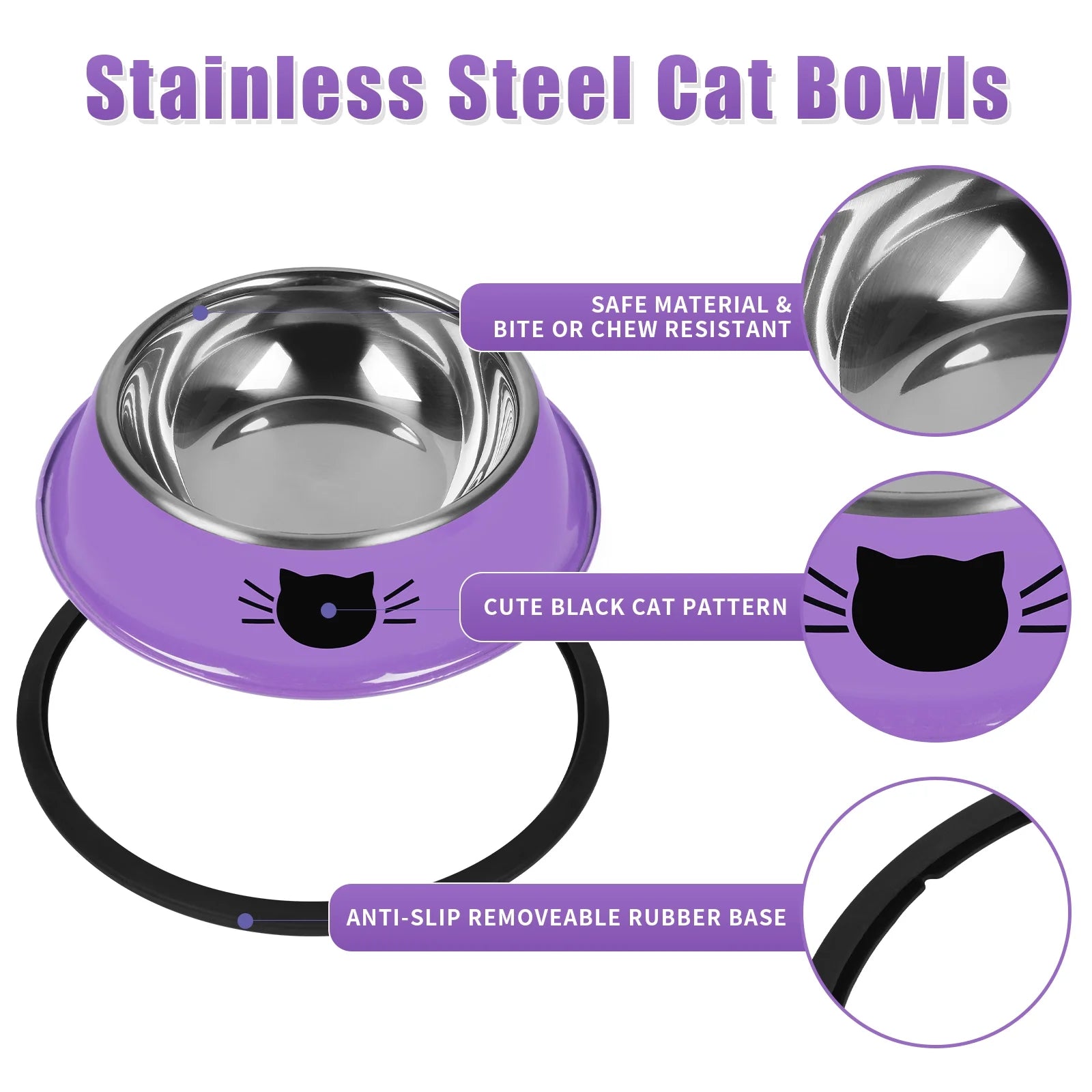 3Pcs Cat Bowls 