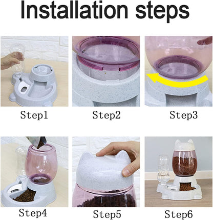  Food Feeder & Water Dispenser For Pets