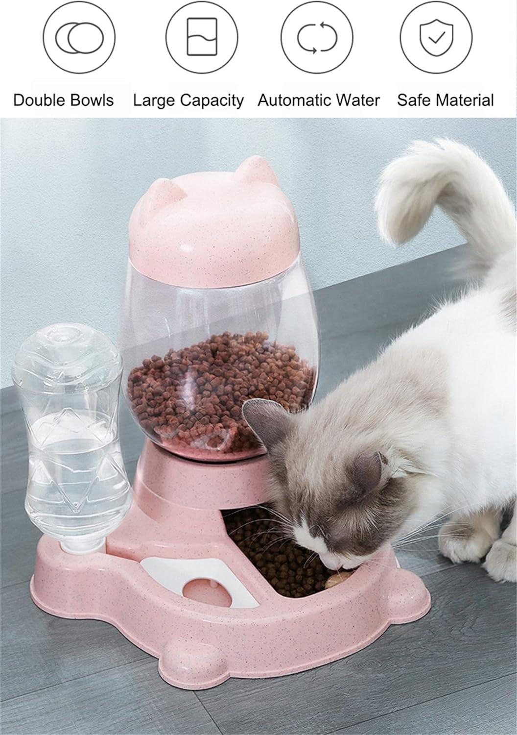  Food Feeder & Water Dispenser For Pets