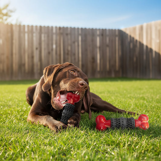 Indestructible Dog Bone Toy for Aggressive Chewers - Interactive Chew Toy for Large & Medium Dogs by Dinosam